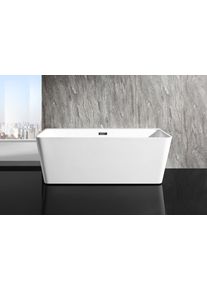 Welltime Badkuip Granada vrijstaand, van hoogwaardig sanitair acryl, met pop-up ventiel badkuipen & douchebakken wit