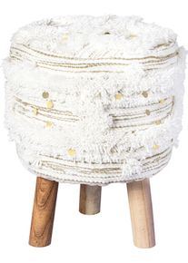 Kayoom Zithocker Kruk Bohist 425, karakteristieke structuren met franjes en kwasten (1 stuk) hockers