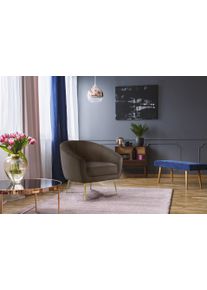 Kayoom Fauteuil Sofa Doreen 125, comfortabele fauteuil, eentonig ontwerp modern, ruimtebesparend, onderhoudsvriendelijk, fluwelen bekleding van stof