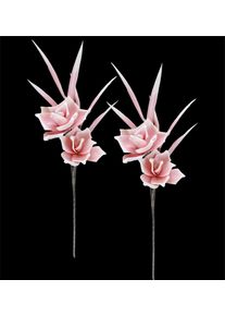 I.GE.A. Kunstbloem Softschuim-rose (2 stuks) kunstbloemen roze
