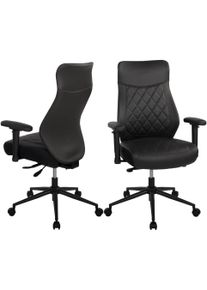 Duo Collection Bureaustoel TURSI 2-d armleuningen, zitdiepte- en hoogteverstelling, lederlook-microvezel (1 stuk) bureaustoelen maat Microvezel zwart