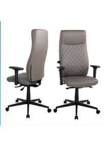 Duo Collection Bureaustoel TEOR 3-d armleuningen, zitdiepte- en hoogteverstelling, lendensteun (1 stuk) bureaustoelen maat Microvezel grijs