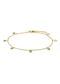 Amor Enkelkettinkje met zirkoon (synthetisch) dames enkelkettinkjes groen