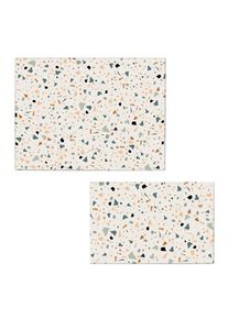zeller Present Snijplank Terrazzo' extra grip dankzij siliconen voeten, 2-delig, 30x20 cm (set, 2 stuks) snijplanken wit
