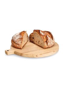 zeller Present Snijplank m. handgreep "Strepen", rubberboom (1 stuk) snijplanken beige