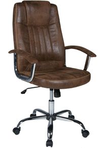 Duo Collection Bureaustoel BILL Vintage look, tot 100kg (1 stuk) bureaustoelen maat Microvezel bruin