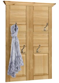 Home Affaire Kapstokpaneel Ayanna Breedte 84 cm, met 4 dubbele haken, van massief grenen, FSC kapstokken beige