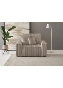 OTTO Loveseat FINNLEY, XXL-Fauteuil, Leesfauteuil, trendy stoffen, incl. Sierkussens (1 stuk) fauteuils maat Cord grijs