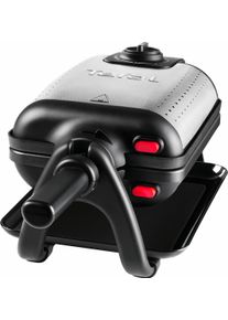 Tefal Wafelijzer WM756D Kingsize voor 2 belgische wafels, met draaifunctie, antiaanbak gecoat wafelijzers zilver(kleur)