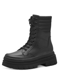 Marco Tozzi Winterlaarzen FREDO , plateau, bikerboots, veterschoenen, chunky boots, decoratieve naden dames winterlaarsjes maat 41 zwart