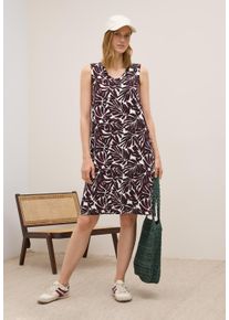 Cecil Jerseyjurk Zomerjurk met ruches op de schouders en grafisch patroon dames jerseyjurken maat XL (44) rood