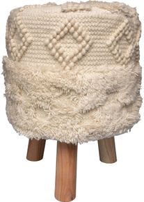 Kayoom Zithocker Kruk Bohist 125, karakteristieke structuren met franjes en kwasten (1 stuk) hockers