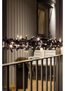 Konstsmide Led-lichtsnoer Micro-leds, met 9h timer, dubbel ge&iuml;soleerd/bekleed, 80 warmwitte dioden (1 stuk) kerstboomverlichting zwart