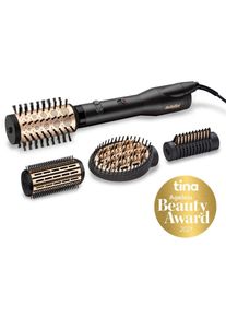 BaByliss Stylingborstel met warme lucht AS970E Big Hair Luxe roterende heteluchtstijltang met 4 opzetstukken stylingborstels zwart