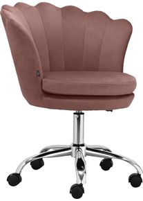 LEONIQUE Bureaustoel Helleu Veloursstof met horizontale naden, in hoogte verstelbaar, 360&deg; draaibaar (1 stuk) bureaustoelen maat Veloursstof roze