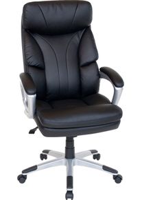 Duo Collection Bureaustoel Theodor XXL belastbaar tot 150 kg bureaustoelen maat Imitatieleer zwart