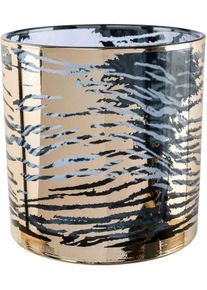 Creativ home Windlicht Kandelaar LEOPARD Theelichthouder van glas, hoogte ca. 15 cm (1 stuk) kaarsenhouders goud(kleur)