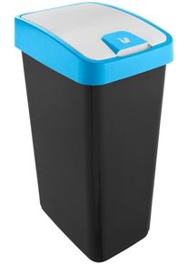 keeeper Vuilnisemmer Magne, afvalcontainer met flip-deksel, 40 x 30 x 61,5 cm (2-delig) pedaalemmers blauw