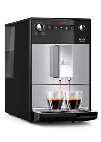 Melitta Volautomatisch koffiezetapparaat Purista F230-101, zilverkleur/zwart, Favoriete koffie-functie, compact & extra geruisloos volautomatische