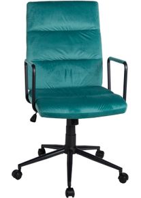 Duo Collection Draaistoel FLORA bureaustoelen maat Velours blauw