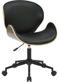 Guido Maria Kretschmer Home & Living Guido Maria Kretschmer Home&Living Bureaustoel HALVARD Zit schaal van fineerhout, stille wielen, moderne retrolook bureaustoelen maat Imitatieleer