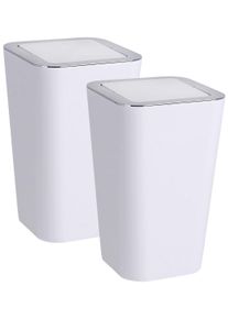 Wenko Tissue-emmer Candy (set, 2 stuks) pedaalemmers wit