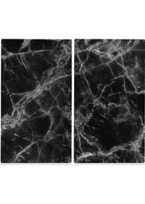 zeller Present Snij- en afdekplaat Marmer Hittebestendig tot 220/240°C (set, 2-delig) snijplanken zwart