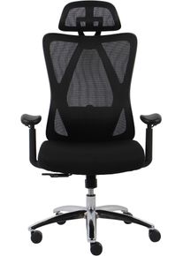 Inosign Bureaustoel ZAMIR, verstelbare hoofdsteun, lendensteun Mesh bureaustoel, bureaustoel met kantelfunctie & wieltjes voor harde vloeren