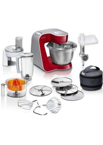 Bosch Keukenmachine Serie 4 MUM56740, doorlopend snijwerk/mixer/vleesw./citruspers, rood Kom 3,9l roestvrij staal, vaatwasmachinebestendig, 4