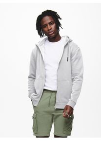 Only & Sons ONLY & SONS Capuchonsweatvest ONSCERES ZIP THR. HOODIE SWEAT NOOS heren sweatvesten maat M grijs