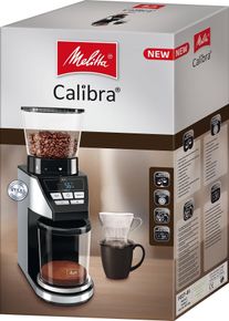 Melitta Koffiemolen Calibra 1027-01 zwart/edelstaal accessoires zilver(kleur)