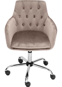 Inosign Bureaustoel Perry1 elegante fluwelen stoel, zacht verdikt bureaustoelen maat Fluweel beige