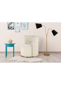 Kayoom Fauteuil Draaistoel Beverly 125, draaibaar, frame van staal, fluweelachtige oppervlakte (1 stuk) fauteuils beige