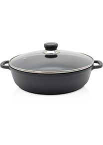 Kr&uuml;ger Kr&uuml;ger Serveerpan Gietaluminium serveerpan delta, 28 cm (1-delig) hapjespannen zwart