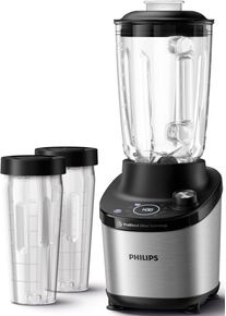 Philips Blender HR3760x10 7000 Series, met ProBlend ultra-technologie, 2l-glascontainer en snelle keuzeprogramma’s, metallic/zwart blenders