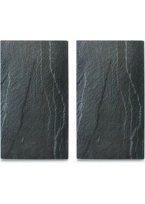 zeller Present Snij- en afdekplaat Leisteen 6 antislip elastische voeten per plaat (set, 2-delig) snijplanken zwart