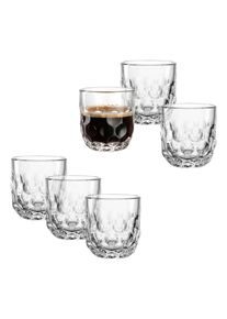 Leonardo Espressoglas GOCCE, 90 ml, 6-stuks set 1. variant, met druppelrelief (set, 6-delig) glazen wit