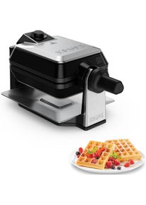 Krups Wafelijzer Professional, voor 2 dikke wafels, vaatwasmachinebestendige platen 7 bruiningsniveaus en voorverwarmfunctie, draaibaar, opvangbak,
