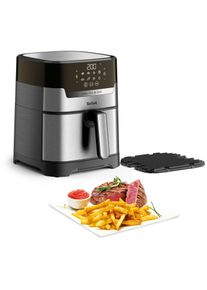 Tefal Friteuse Easy Fry & Grill Deluxe voor maximaal 6 personen, 8 programma's, energiebesparend, zonder olie. ey505d friteuses zwart