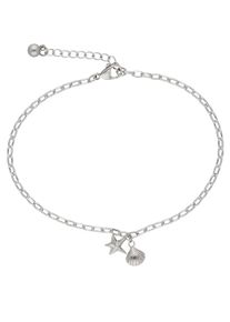 Firetti Enkelkettinkje Sieraad cadeau lichaamsversiering maritiem zeester+schelp ankerkette dames enkelkettinkjes zilver(kleur)