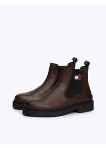 Tommy Jeans Chelsea-boots TJM LEATHER CHELSEA BOOT hakken, zakelijke mode, instaplaarzen, enkellaars, breedte g heren boots & laarzen maat 46 bruin