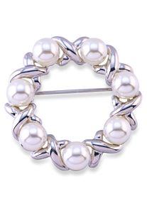 Firetti Broche Sieraad cadeau broche met parels dames broches zilver(kleur)