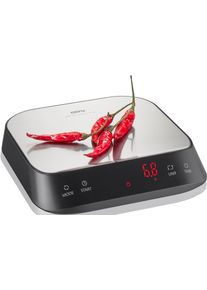 Gefu Fijnweegschaal PREZISO Nauwkeurig met 0,1 g keukenweegschalen zilver(kleur)