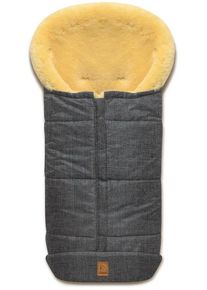 Heitmann Felle Voetenzak Eisbärchen - Lamsvacht wintervoetsak - Premium kwaliteit met echte lamsvacht, voor kinderwagen & buggy, 6 gordelsleuven,