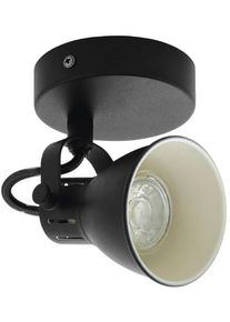 Eglo Led-wandlamp SERAS wandlamp, plafondspot, spot, ganglamp, zwart, wit Woonkamerlamp, eettafellamp, draaibare spot, GU10, 17x10cm wandlampen zwart
