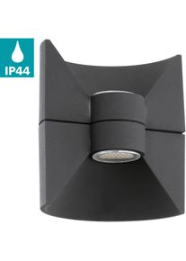 Eglo Wandlamp REDONDO Wandlamp, buitenlamp, gegoten aluminium, terras, tuin, IP44, lamp wandlampen grijs