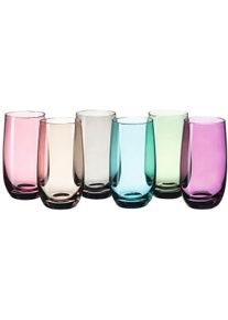 Leonardo Longdrinkglas Sora 390 ml, gekleurd assorti(set, 6-delig) glazen multicolor
