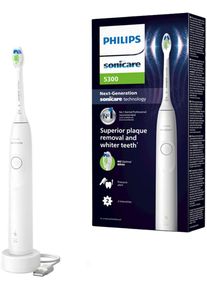 PHILIPS SONICARE Elektrische tandenborstel Series 5300 HX7108/01 met drukcontrole, 2 intensiteitsniveaus, incl. oplader mondverzorging wit