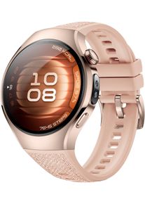 Huawei Smartwatch WATCH 5 42mm X-TAP, Health Glance, 904L roestvrij staal, compatibel met iOS & Android unisex horloges goud(kleur)