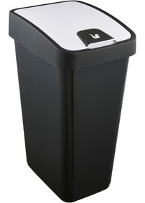 keeeper Vuilnisemmer Magne, afvalcontainer met flip-deksel, 40 x 30 x 61,5 cm (2-delig) pedaalemmers grijs